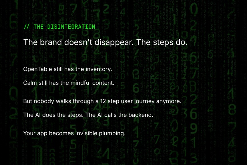 The disintegration: the brand doesn't disappear, the steps do