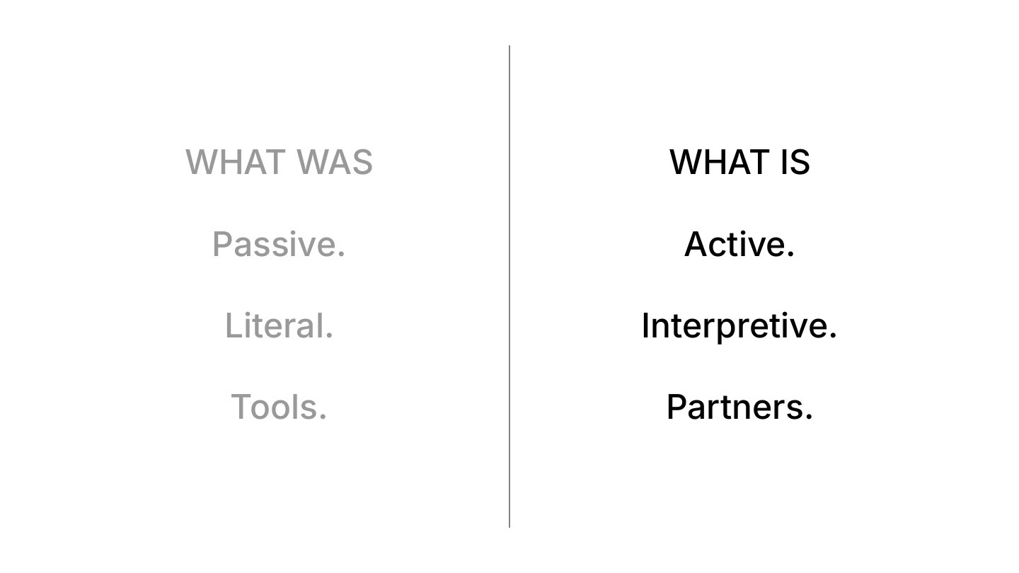 What Was passive literal tools vs What Is active interpretive partners