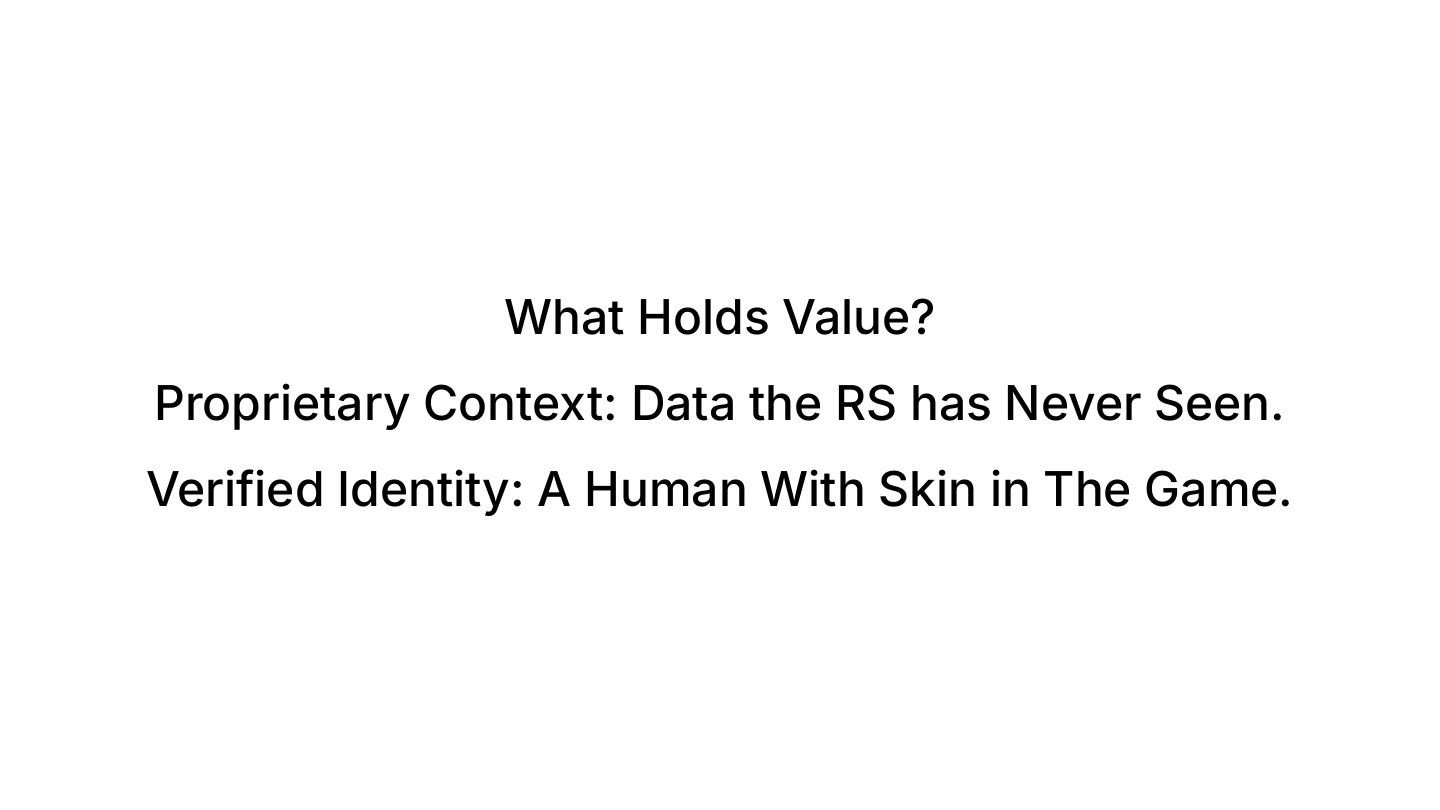 What holds value: proprietary context and verified identity